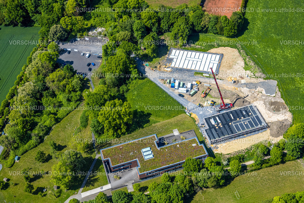 Hamm250500211 | Luftbild, SKita VE Heessen und Waldorf KIndergarten Baustelle an der Schlossstraße, Heessen, Hamm, Ruhrgebiet, Nordrhein-Westfalen, Deutschland