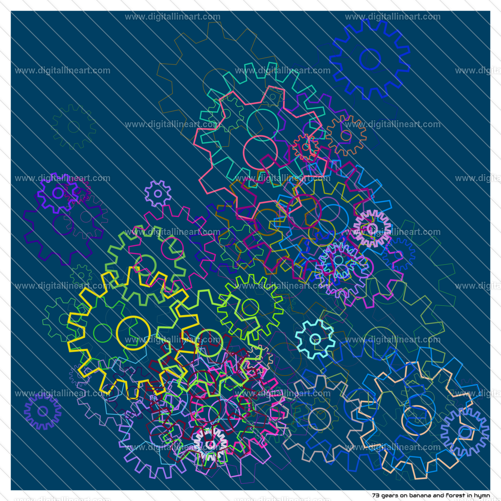 73-gears-banana-and-forest-in-hymn | digitallineart - Realisiert mit Pictrs.com