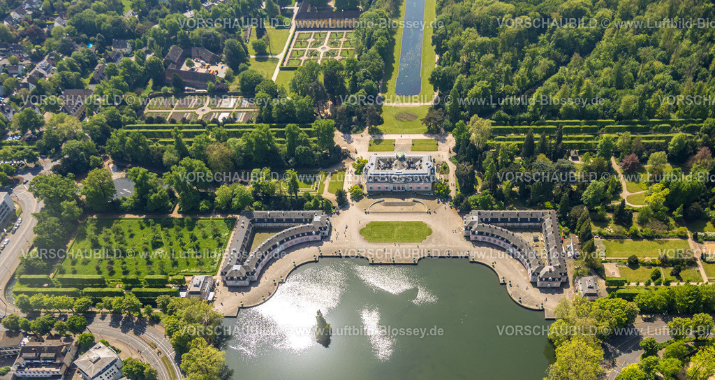 Duesseldorf240501451 | Luftbild, Schloss Benrath und Schlosspark und Schlossweiher, Spiegelweiher, Benrath, Düsseldorf, Rheinland, Nordrhein-Westfalen, Deutschland