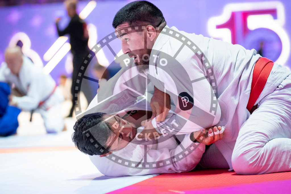 20231107PBB6508 | Fighters compete during the AJP World Master Championship in the Mubadala Arena in Abu Dhabi, Arab United Emirates, on November 7, 2023.