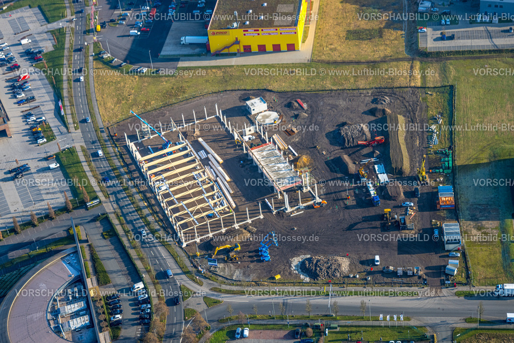 Oberhausen260100169NeueMitte | Luftbild, Baustelle mit Grundgerüst für Decathlon Flagship-Store am Brammenring, am Westfield Centro Oberhausen Einkaufszentrum, Oberhausen, Neue Mitte, Borbeck, Oberhausen, Ruhrgebiet, Nordrhein-Westfalen, Deutschland