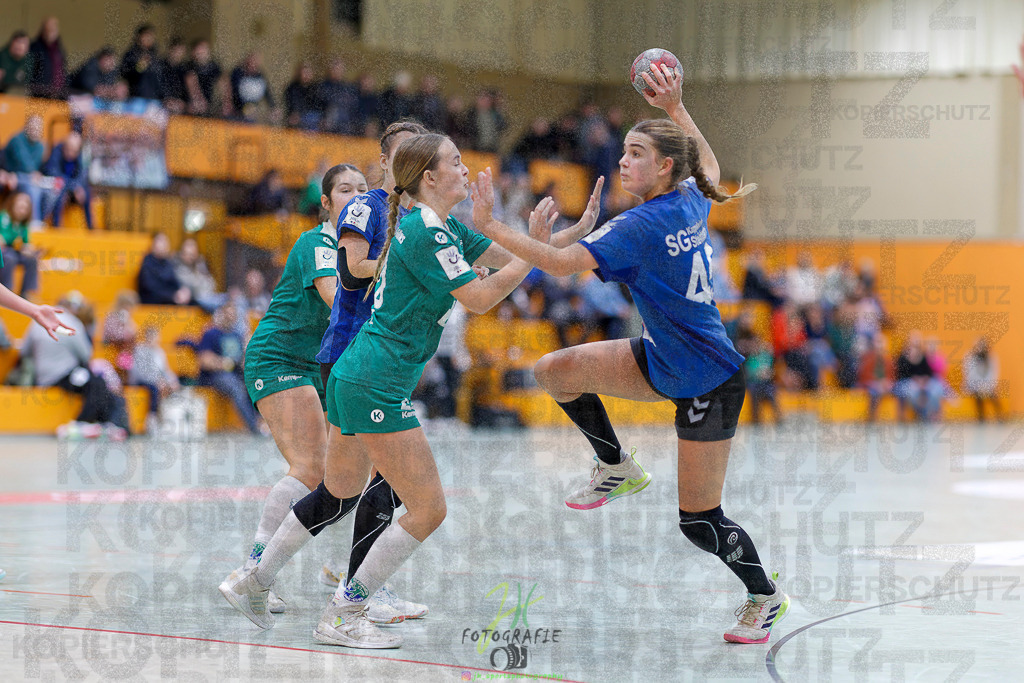 Jugenbundesliga wJB; HSG Kleenheim/Langgöns - SG Kappelwindeck/Steinbach | Jugenbundesliga wJB; HSG Kleenheim/Langgöns - SG Kappelwindeck/Steinbach am 23.11.2025 in Oberkleen (Weidig-Halle)Photo © 2025 - Jörg Heinrich - Realisiert mit Pictrs.com