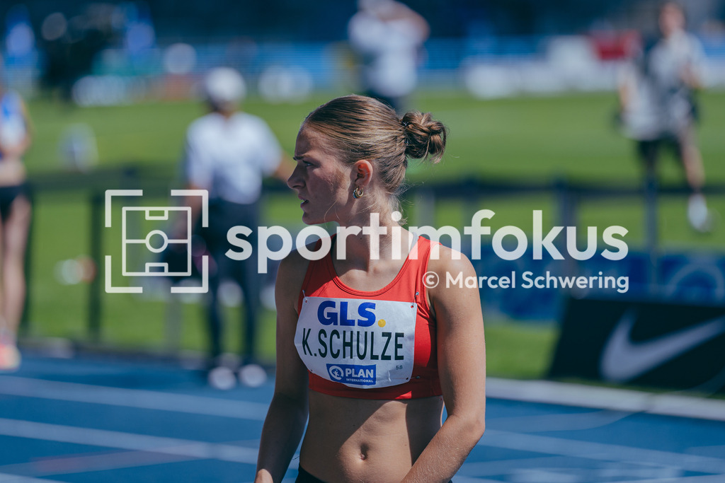 Deutsche Meisterschaften der Frauen und Männer 2026 | Karoline Schulze, LG Region Karlsruhe, U20 4x400-Meter-Staffel, Deutsche Meisterschaften der Frauen und Männer 2026, Lohrheidestadion Bochum-Wattenscheid, 25.07.2026. Foto: Marcel Schwering / sportimfokus - Realisiert mit Pictrs.com