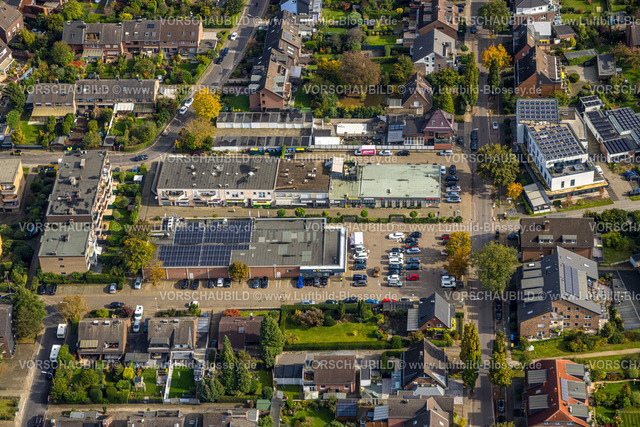 Moers241012628 | Luftbild, Innenstadt mit Edeka Supermarkt, Zahnzentrum Moers und Wohngebiet Länglingsweg, Moers-Schwafheim, Moers, Ruhrgebiet, Nordrhein-Westfalen, Deutschland