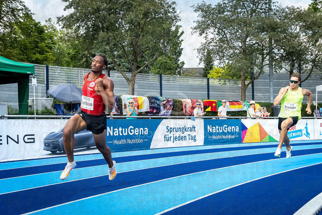 Multisport Event; Ratingen, 27.06.2026 | RATINGEN, GERMANY - JUNE 27, 2026 :  Fred Isaac Fleurisson (GER / Germany) and Rasmus Roosleht (EST / Estonia) competing over 400m during the Multisport Event at Stadion Ratingen on June 27, 2026 in Ratingen, Germany.