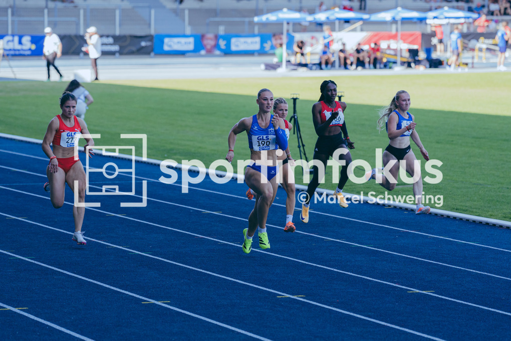 Deutsche Meisterschaften U20 / U16 2026 | Emma Goretzka, LAC BERLIN, 190, 100-Meter-Lauf, Halbfinale, Deutsche Meisterschaften der U20 &amp; U16 2026, Lohrheidestadion Bochum-Wattenscheid, 11.07.2026. Foto: Marcel Schwering / sportimfokus - Realisiert mit Pictrs.com