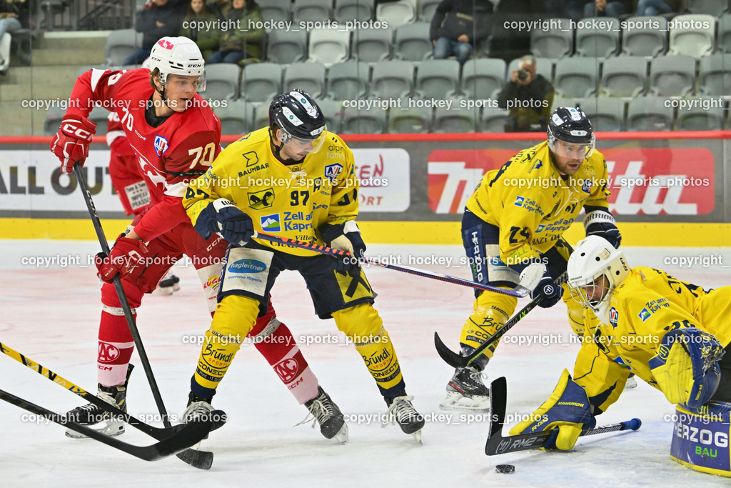 EK Zeller Eisbären vs. EC KAC Future Team 5.11.2022 | #70 Lippitsch Jakob, #97 Widen Frederik, #24 Schernthaner Johannes, #30 Zimmermann Max