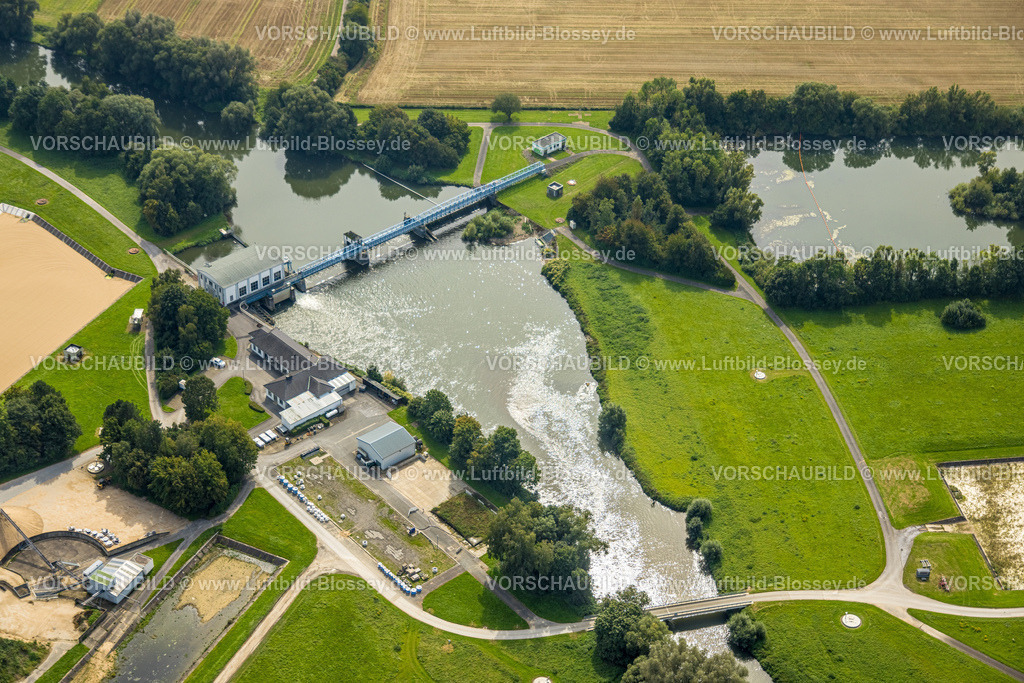 Froendenberg230902052 | Luftbild, Wasserkraftwerk Fröndenberg, Fluss Ruhr, Halingen, Menden, Ruhrgebiet, Nordrhein-Westfalen, Deutschland