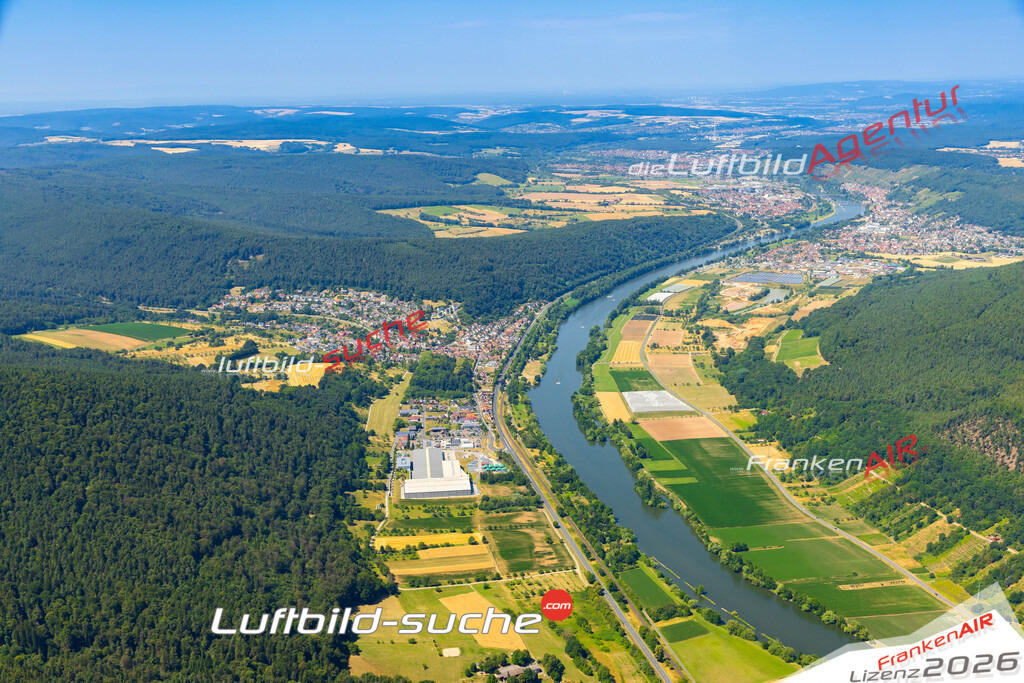 Das Luftbild zeigt :  Laudenbach - Die Luftaufnahme wurde 2023 vom UL-Flugzeug aus erstellt ( keine Drohne ) - Hochauflösende Luftaufnahme - Für grossformatige Ausdrucke geeignet. Die Geschenkidee !Mit Lizenz und Bildrechte bestellbar