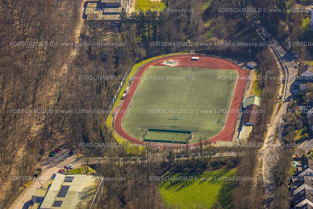 Velbert240301401Langenberg | Luftbild, Fußballstadion und Leichtathletikstadion Sportplatz Nizzatal, Langenberg, Velbert, Ruhrgebiet, Nordrhein-Westfalen, Deutschland
