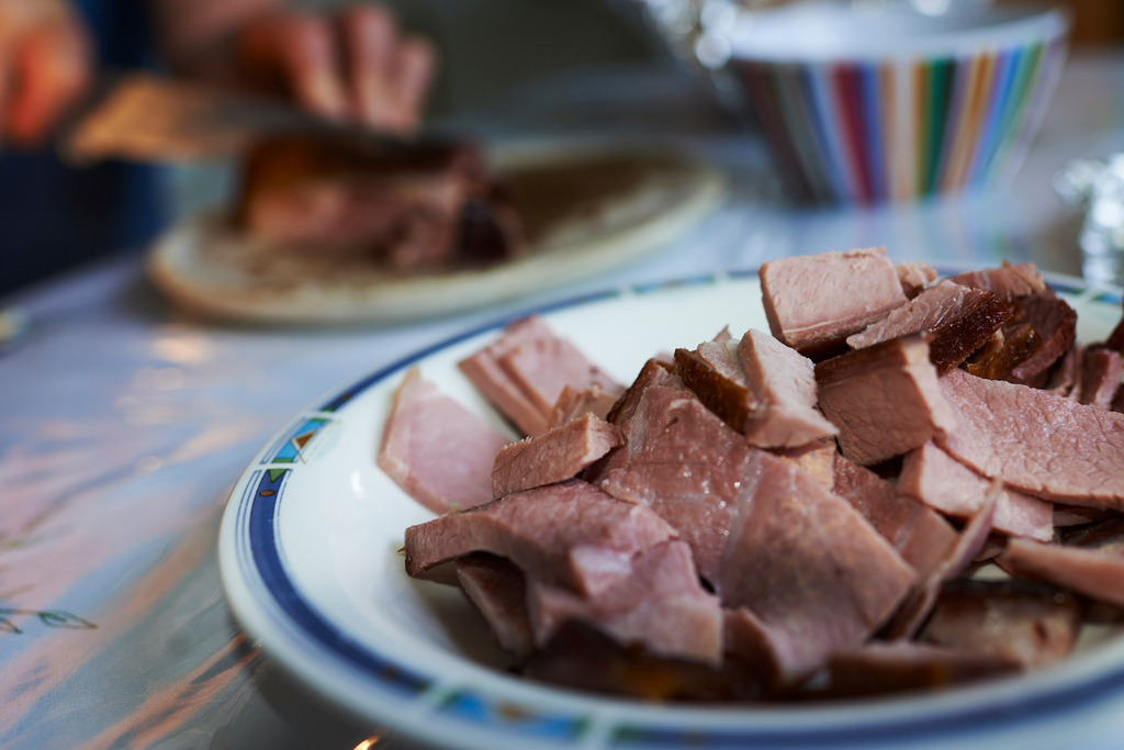 Osterschinken-Weihfleisch | Rohrbrunn, Austria - April 19, 2014: Osterschinken-Weihfleisch. - Realisiert mit Pictrs.com