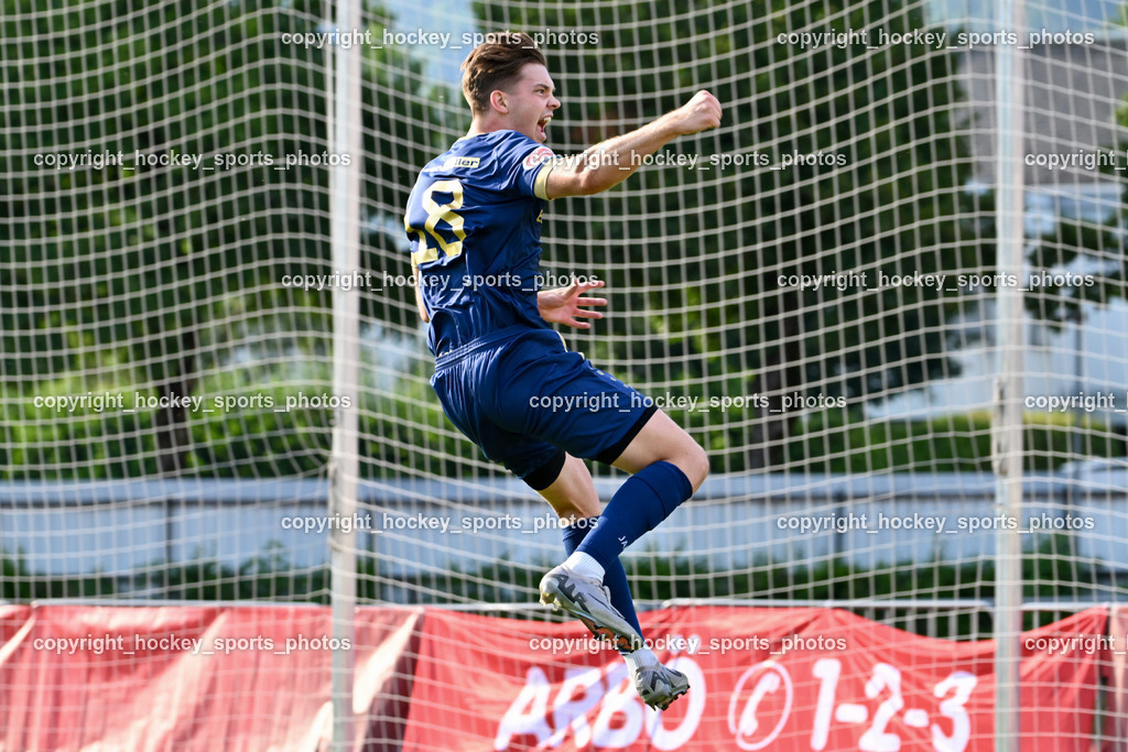 ATUS Velden vs. GAK | Jubel #18 Nicolas Manuel Modritz ATUS Velden, ATUS Velden vs. GAK, ATUS Velden vs. GAK am 26.07.2024 in Villach (Stadion Lind), Austria, (Photo by Bernd Stefan)