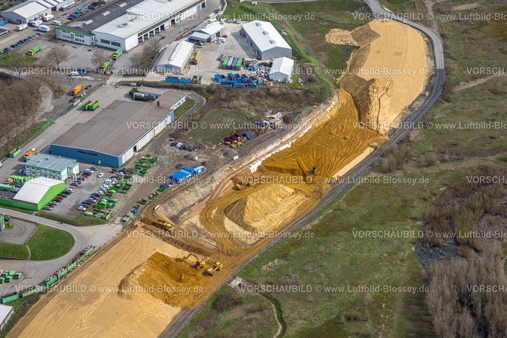 Wesel230300919 | Luftbild, Lippemündungsraum, neue Straßenführung, Gewerbegebiet Am Lippeglacis, Wesel, Ruhrgebiet, Niederrhein, Nordrhein-Westfalen, Deutschland