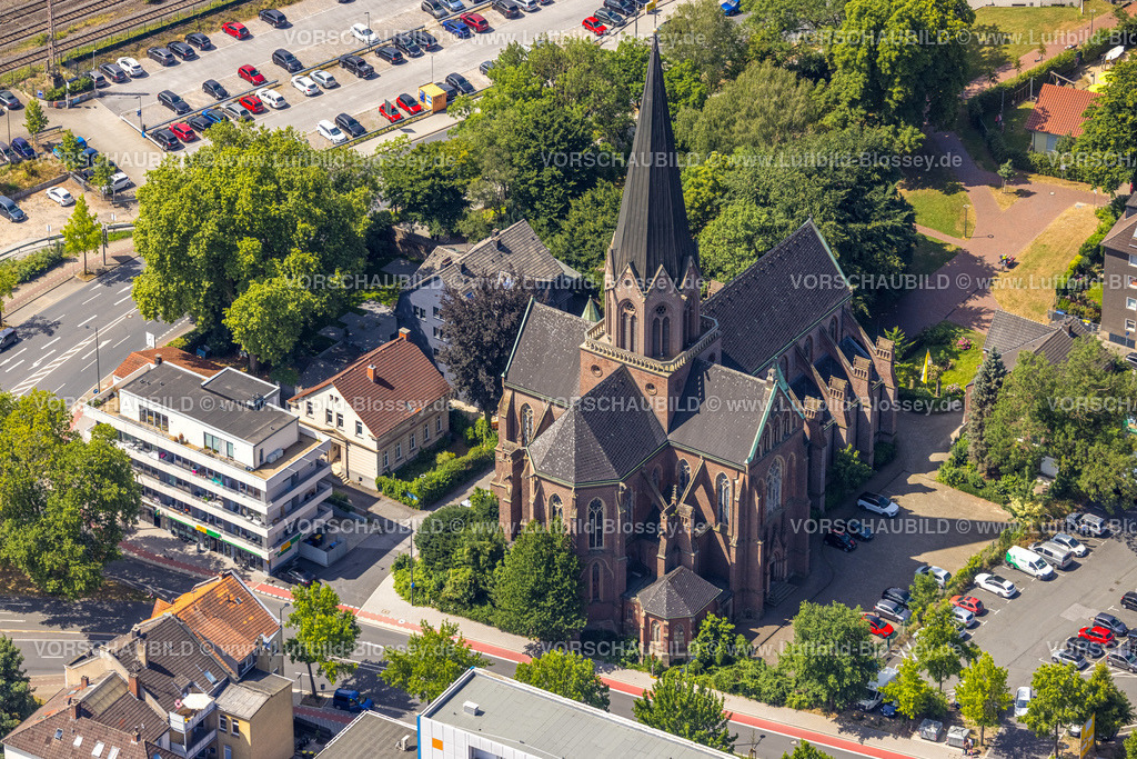 Dortmund220705186 | Luftbild, kath. Stiftskirche St.Clara, Hörde, Dortmund, Ruhrgebiet, Nordrhein-Westfalen, Deutschland