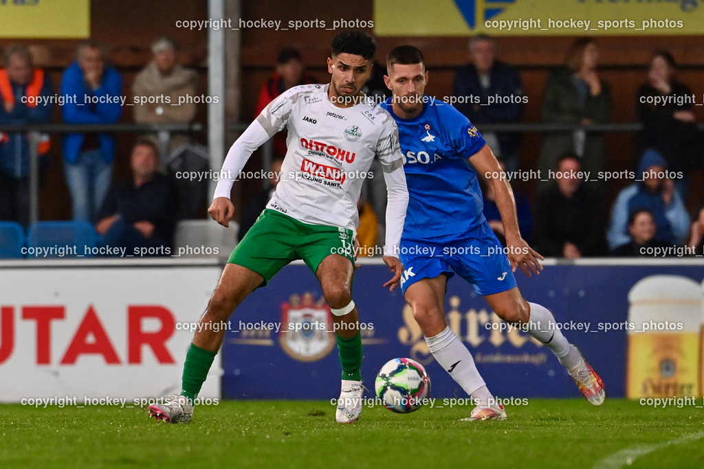 SAK vs. SV Donau  | #17 Androw Ibrahim SV Donau, #8 Mario Antunovic SAK, SAK vs. SV Donau , SAK vs. SV Donau  am 27.09.2024 in Klagenfurt (Sportpark Welzenegg), Austria, (Photo by Bernd Stefan)