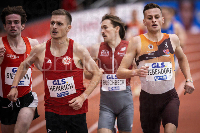 Deutsche Leichtathletik-Hallenmeisterschaften; Dortmund, 28.02.2026 | Marvin Heinrich (Eintracht Frankfurt e.V., 170), Karl Bebendorf (Dresdner SC 1898), 1500m; Deutsche Leichtathletik-Hallenmeisterschaften am 28.02.2026 in der Helmut-Körnig-Halle in Dortmund. 