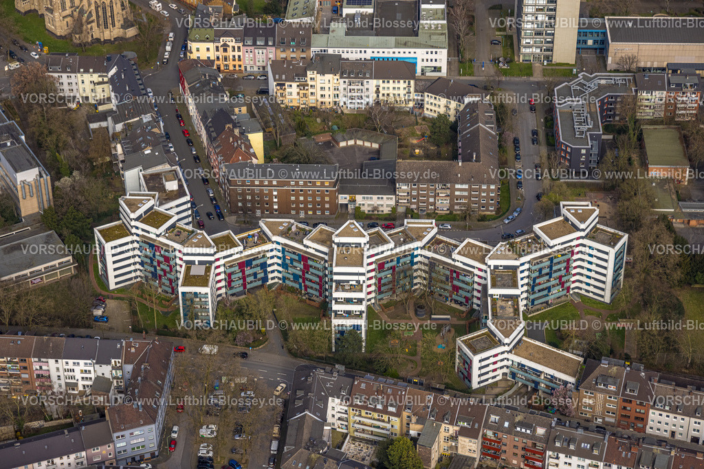 Duisburg240303906 | Luftbild, Wabenquartier und Wohngebiet Neudorf, Neudorf-Nord, Duisburg, Ruhrgebiet, Nordrhein-Westfalen, Deutschland, Duisburg-S