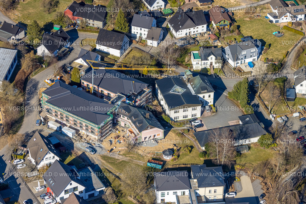 Kirchhundem250308366Welschen-Ennest | Luftbild, Baustelle mit Neubau für neuen Senioren-Wohnpark am Johannesweg, Welschen Ennest, Kirchhundem, Sauerland, Nordrhein-Westfalen, Deutschland