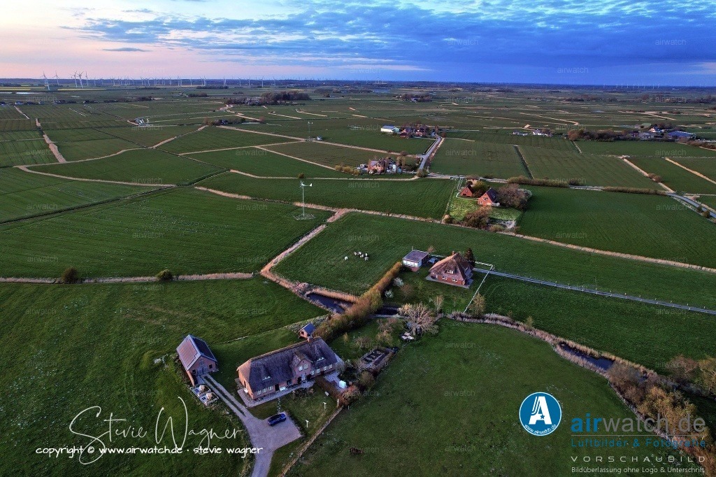 Luftbilder Hattstedtermarsch | Luftbilder, Nordsee, Nordfriesland, Hattstedtermarsch, Sterdebüll, Speckiweg,