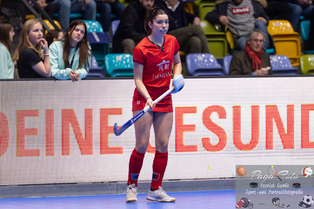 Volvo E.R.B. Final 4 Finale Frauen: Berliner HC - Mannheimer HC, 26.01.2025 | lilith Ell (Berliner HC #16), Freisteller, Portrait, Porträt, Berliner HC - Mannheimer HC, Frankfurt, Süwag Arena, 26.1.2025 - Realisiert mit Pictrs.com