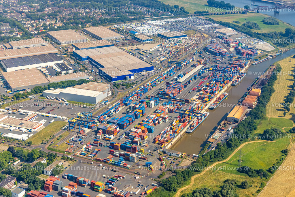 Duisburg220701300 | Luftbild, logport I, Containerhafen, Duisburg Hafen D3T Duisburg Trimodal Terminal, AutomobilLogistik, Friemersheim, Duisburg, Ruhrgebiet, Nordrhein-Westfalen, Deutschland