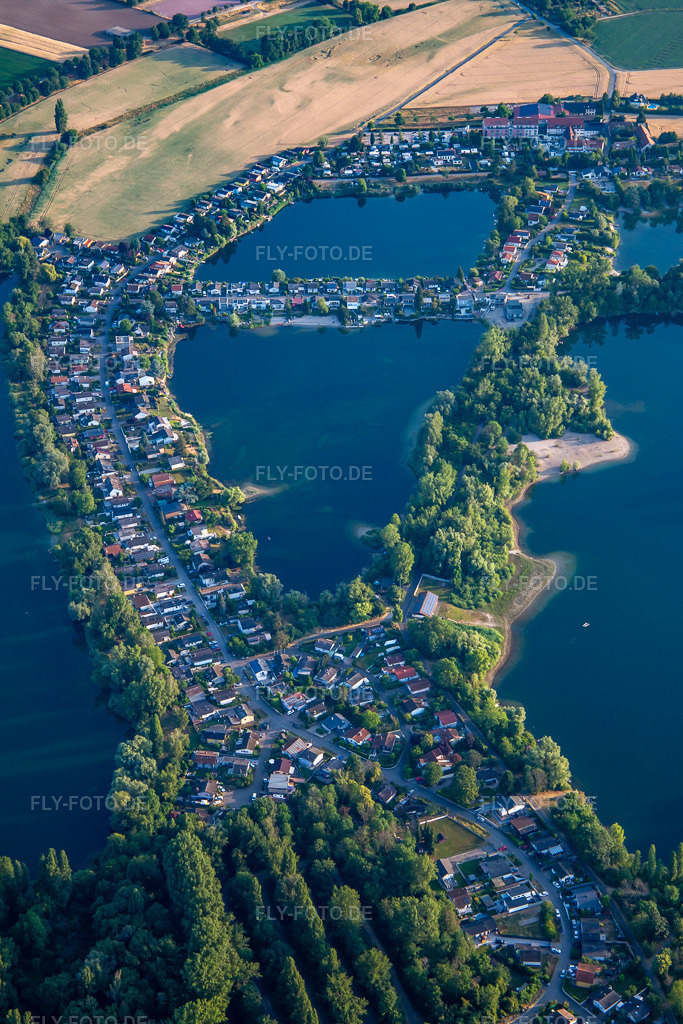 Luftbild: Sonnensee im Binsfeld in Speyer im Bundesland Rheinland-Pfalz in Deutschland. Foto: IMG_136845.jpg vom 24.06.2023 durch Werner Riehm/FLY-FOTO.de