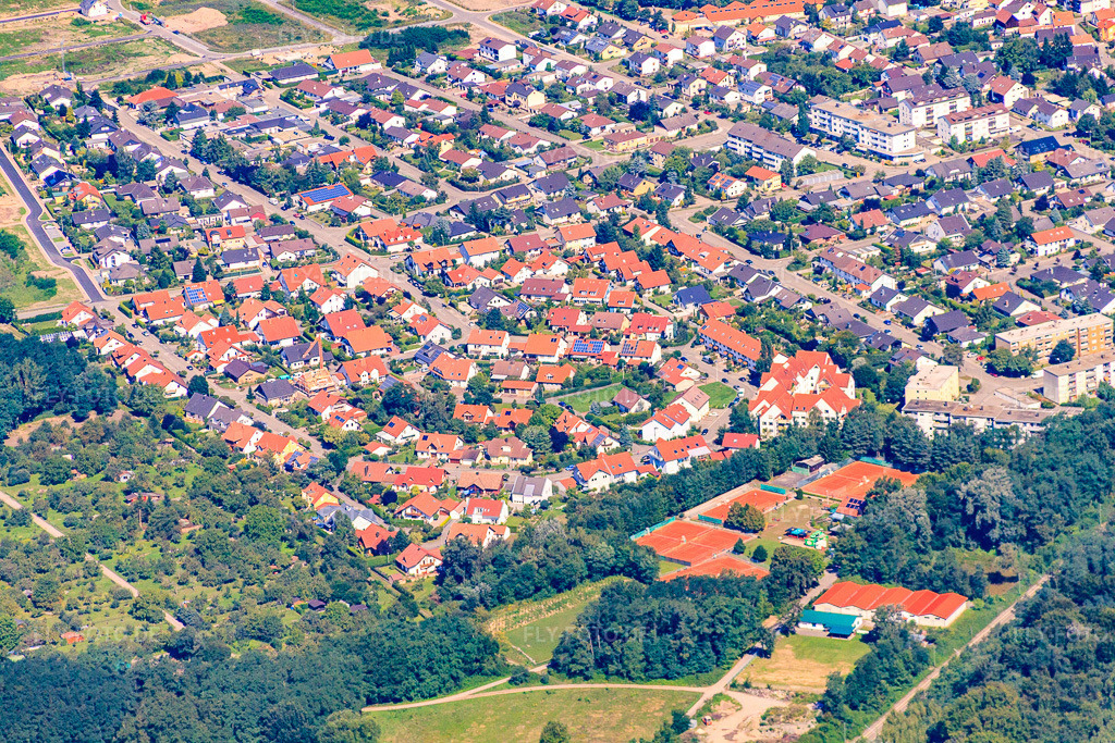 Luftbild: Blumenring in Jockgrim im Bundesland Rheinland-Pfalz in Deutschland. Foto: IMG_32184.jpg vom 20.08.2010 durch Werner Riehm/FLY-FOTO.de
