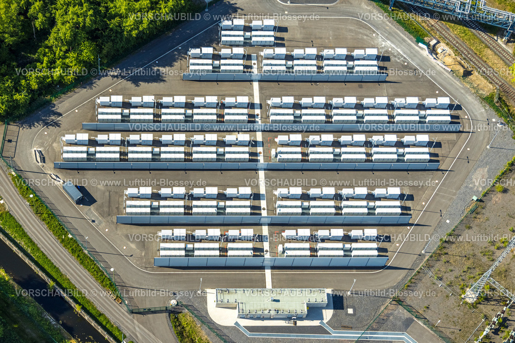 Hamm250500763-2 | Luftbild, Batterienspeicher Stellplatz des RWE Kraftwerk Westfalen, Uentrop, Hamm, Ruhrgebiet, Nordrhein-Westfalen, Deutschland