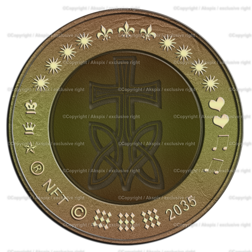 NFTs_Coin-Cross-2035 | Die Bildagentur Akspix ist eine Online-Bildagentur und bietet professionelles und kreatives Bildmaterial Royalty free und Rights Managed. Bildarchiv Akspix bietet eine große Auswahl an kreativen und klassischen Motiven.Frankfurt Fotograf, Fotoshooting