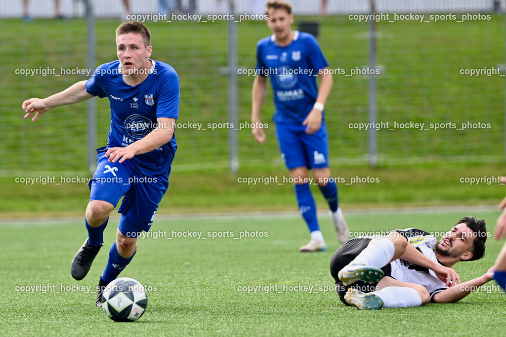 SV Spittal vs. UNION Matrei | #11 Philipp Wibmer UNION Matrei, #10 Denin Matoruga SV Spittal, SV Spittal vs. UNION Matrei, SV Spittal vs. UNION Matrei am 17.08.2025 in Spittal an der Drau (Goldeck Stadion), Austria, (Photo by Bernd Stefan)