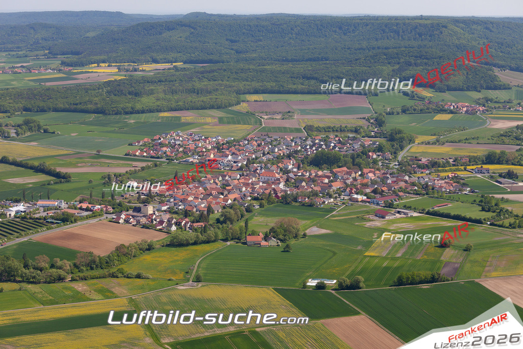 aktuelles Luftbild von  Knetzgau - Luftaufnahme wurde 2018 von https://frankenair.de mittels Flugzeug (keine Drohne) erstellt.