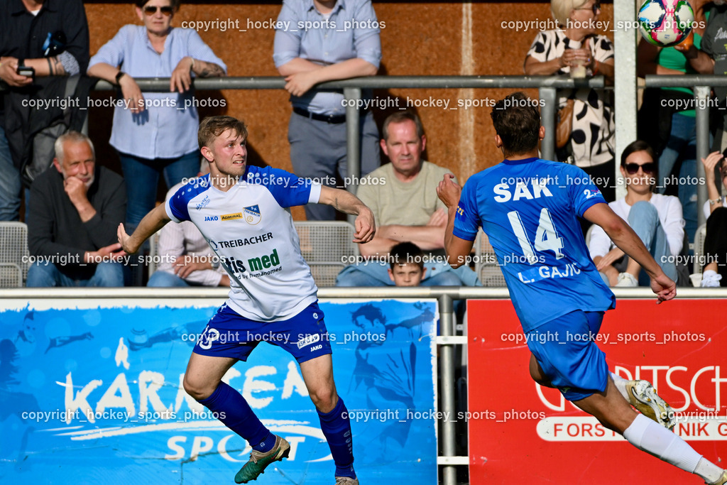 SAK vs. SK Treibach | #13 Alexander Kerhe Böck SK Treibach, #14 Luka Gajic SAK, SAK vs. SK Treibach, SAK vs. SK Treibach am 29.05.2024 in Klagenfurt (Sportpark Welzenegg), Austria, (Photo by Bernd Stefan)