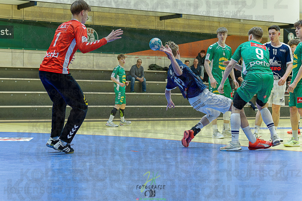 mJB Pokalrunde dt. Meisterschaft, TV Hüttenberg - TSV GWD Minden | mJB Pokalrunde dt. Meisterschaft, TV Hüttenberg - TSV GWD Minden am 15.03.2025 in Münchholzhausen (Sporthalle Münchholzhausen)Photo © 2025 - Jörg Heinrich - Realisiert mit Pictrs.com