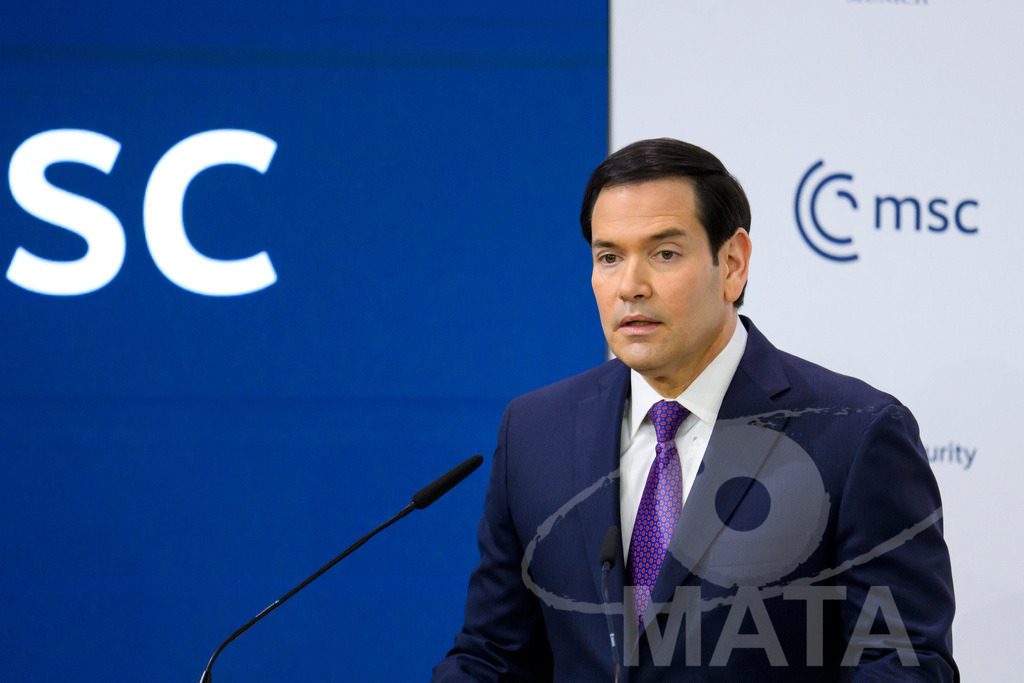 _DWA7325 | Politiker Marco Rubio (REP), Außenminister der Vereinigten Staaten von Amerika, spricht auf der Münchner Sicherheitskonferenz 2026. München, 14.02.2026 Bayern Deutschland - Realisiert mit Pictrs.com