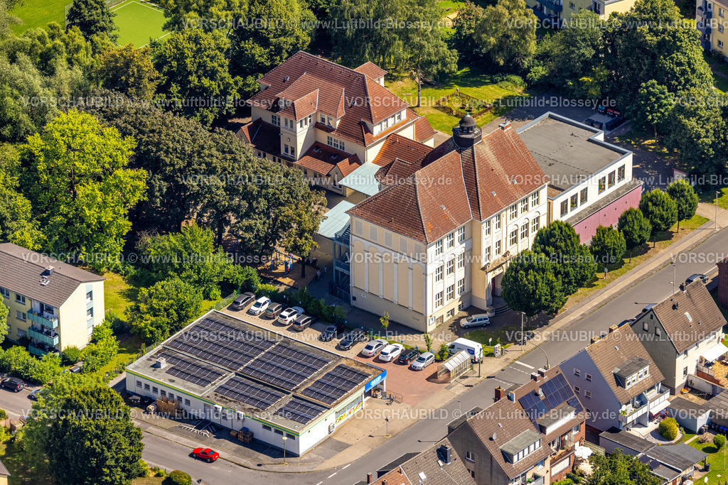 Hamm240705808 | Luftbild, Ludgerischule Grundschule, Mix Markt Supermarkt·mit Solardach, Stadtbezirk Heessen, Hamm, Ruhrgebiet, Nordrhein-Westfalen, Deutschland