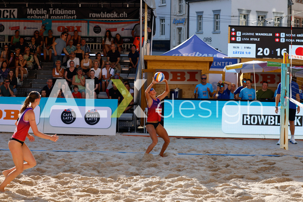 Obi BeachTour 2026 - Basel | BASEL, SWITZERLAND - JULY 17: FIONA PROBST (SUI) during the Obi BeachTour 2026 match between WANDELER / STOLZ (SUI) and GRÜNIG / PROBST (SUI) at Barfüsserplatz on July 17, 2026 in Basel, Switzerland. - Realisiert mit Pictrs.com