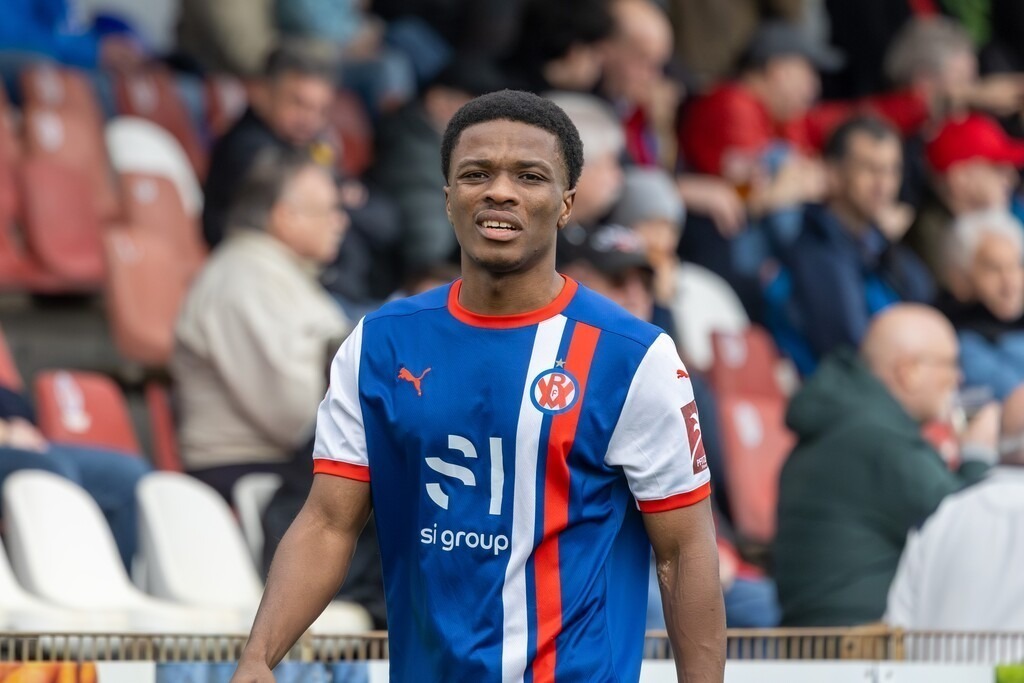 Fußball, Oberliga Baden-Württemberg 2025/26, 21. Spieltag: VfR Mannheim gegen FC Nöttingen | Fußball, Oberliga Baden-Württemberg 2025/26, 21. Spieltag: VfR Mannheim gegen FC Nöttingen***Raphael Akoto (3, VfR Mannheim) - Realisiert mit Pictrs.com