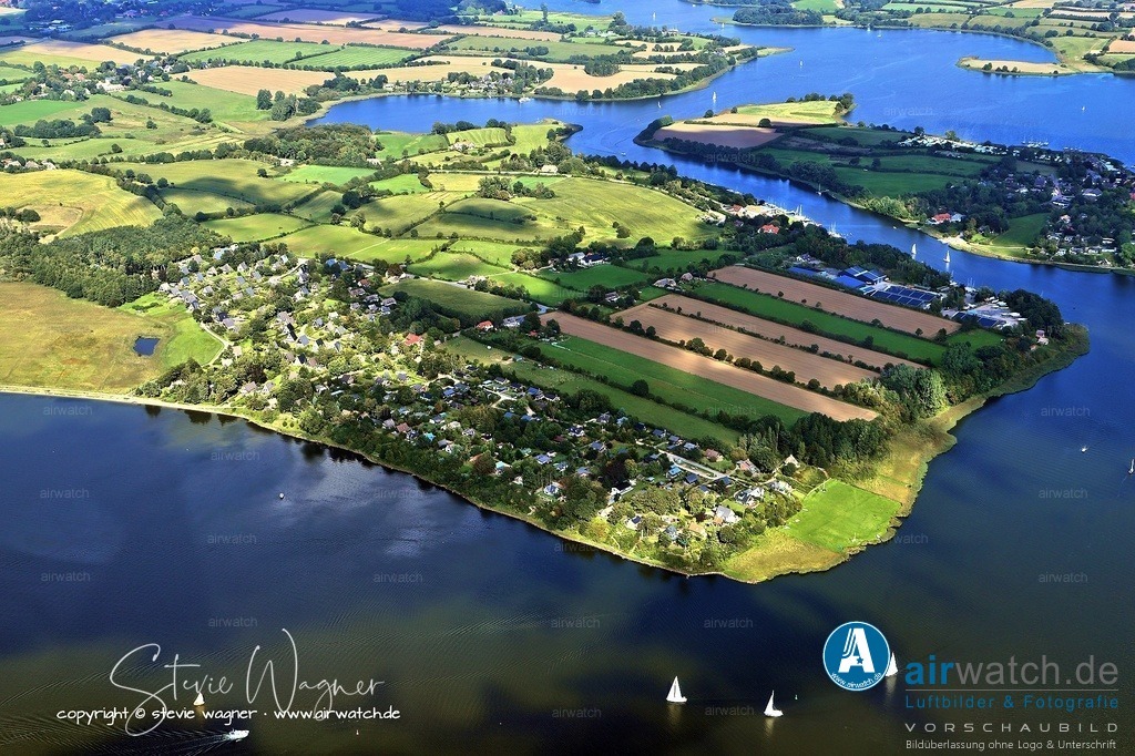 Luftbild Ostseefjord Schlei | Luftbild Ostseefjord Schlei - Missunde. die Einfahrt zum Ostseefjord Schlei