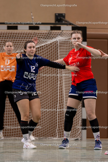 Handball I Damen I Saison 2025-2026 I Verbandsliga Süd I 15. Spieltag I HSG Kalkberg 06 - HSG Holsteinische Schweiz 219 | v.l. Juliane Steffens (12, HSG Kalkberg 06), Jessica Hoffmann (23, HSG Holsteinische Schweiz) - Realisiert mit Pictrs.com
