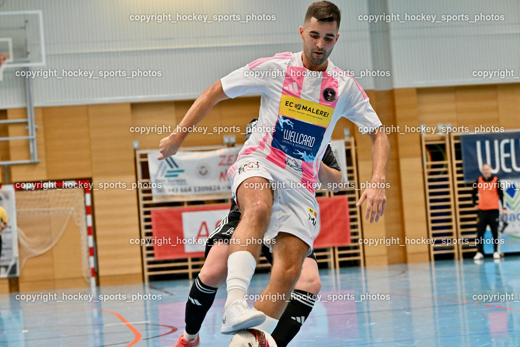 Carinthia Flamengo Futsal Club vs. FC Ljuti Krajisnici | #5 Jernej Kunc Carinthia Flamengo, Carinthia Flamengo Futsal Club vs. FC Ljuti Krajisnici, Carinthia Flamengo Fusal Club vs. FC Ljuti Krajisnici am 12.10.2025 in Klagenfurt (Ballspielhalle Viktring), Austria, (Photo by Bernd Stefan)