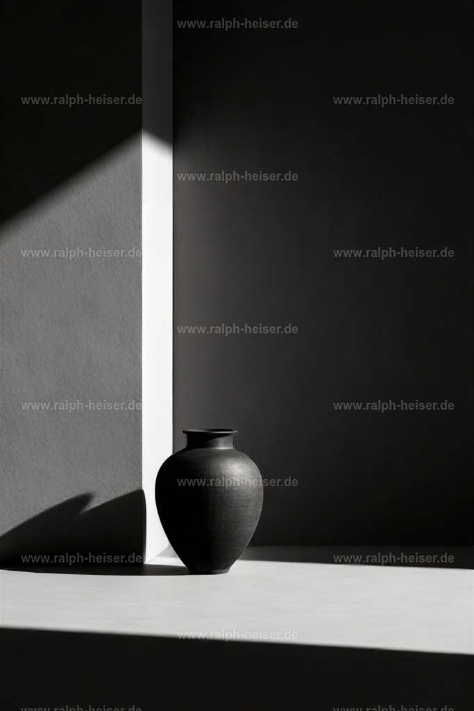 KI00363 | Mit moderner KI‑generiertes schwarz-weiß Artwork, sorgfältig manuell für den Druck optimiert.