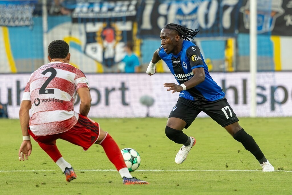 Fußball 3. Liga, Saison 2026/27, 1. Spieltag: Waldhof Mannheim gegen Fortuna Düsseldorf | Fußball 3. Liga, Saison 2026/27, 1. Spieltag: Waldhof Mannheim gegen Fortuna Düsseldorf***Am Ball: Darnell Keumo (17, Mannheim) - Realisiert mit Pictrs.com