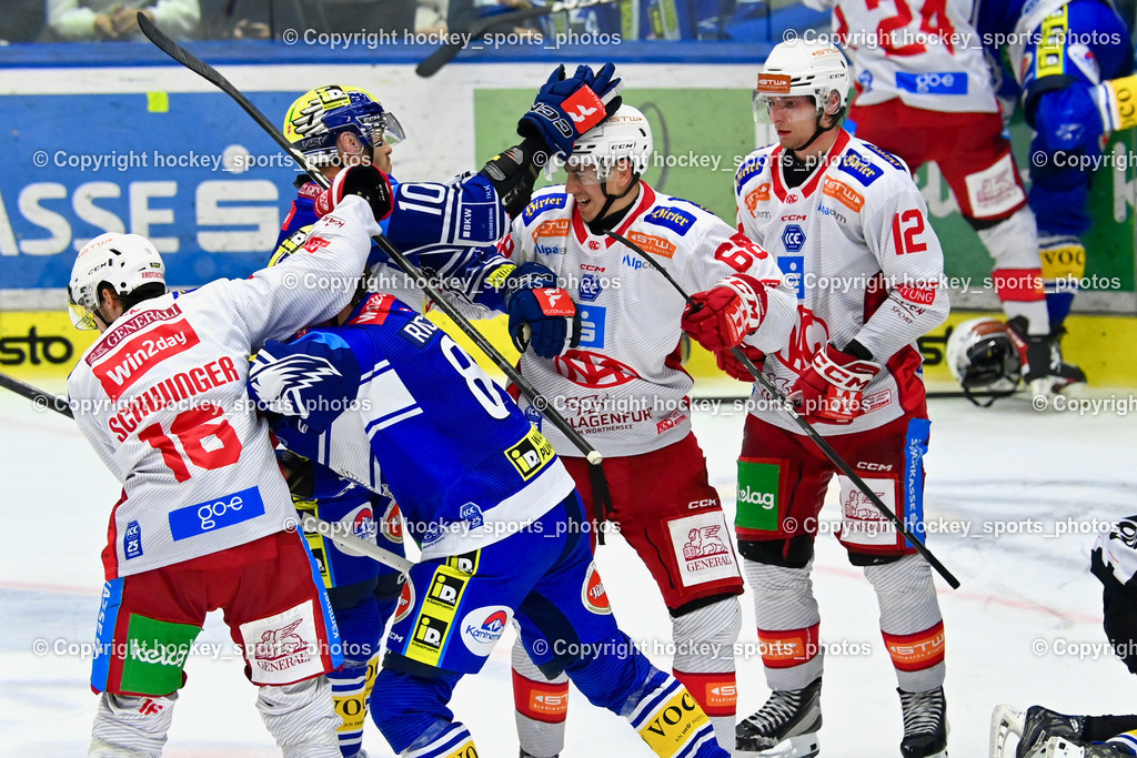 EC IDM Wärmepumpen VSV vs. EC KAC  | Faustkampf, #16 Schwinger Simeon EC KAC, #81 RICHTER Marco EC VSV, #10 VALLANT Thomas EC VSV, #68 Gomboc Luka EC KAC, #12 Maier David EC KAC, EC IDM Wärmepumpen VSV vs. EC KAC , EC IDM Wärmepumpen VSV vs. EC KAC  am 27.10.2024 in Villach (Stadthalle Villach), Austria, (Photo by Bernd Stefan)