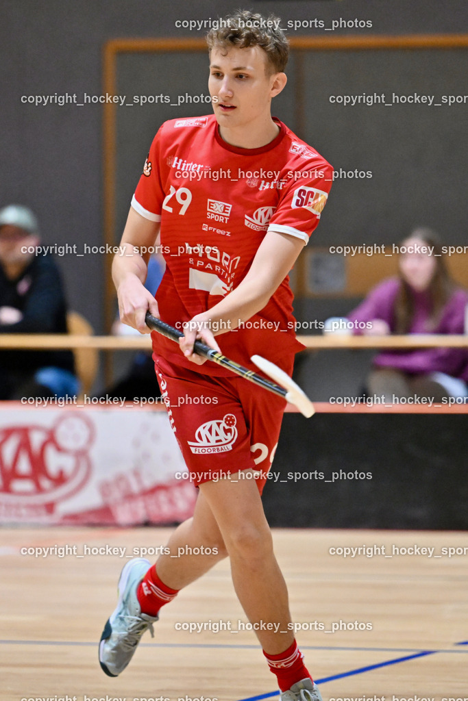 KAC Floorball vs. VSV Unihockey | #29 Sebastian Flaschberger KAC Floorball, KAC Floorball vs. VSV Unihockey, KAC Floorball vs. VSV Unihockey am 21.03.2026 in Klagenfurt (Ballspielhalle Waidmannsdorf), Austria, (Photo by Bernd Stefan)
