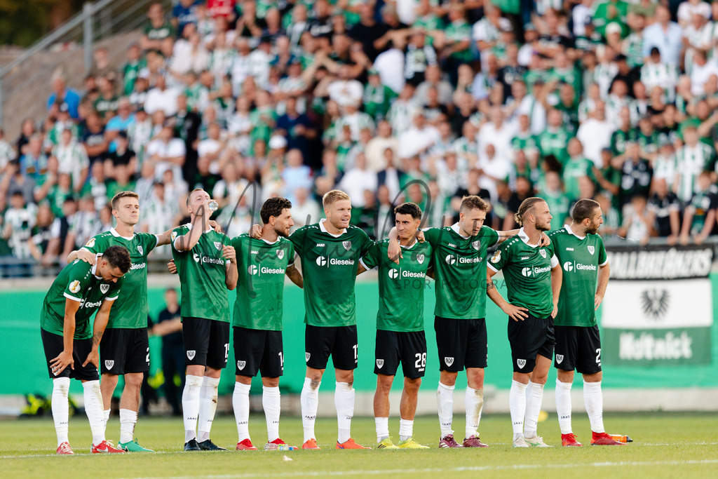 DFB-Pokal 2025/2026, 1. Runde: SC Preußen Münster - Hertha BSC Berlin | Münster, 18.08.2025: DFB-Pokal 2025/2026, 1. Runde, SC Preußen Münster gegen Hertha BSC Berlin im LVM-Preußenstadion in Münster.(Foto: sportfotografie.ms | Markus Paletta) - Realisiert mit Pictrs.com