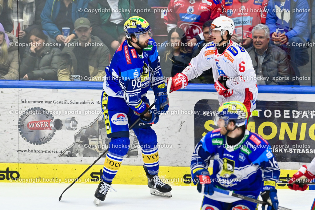 EC IDM WÄRMEPUMPEN VSV vs. EC KAC | #96 HOLWAY Patrick EC VSV, #6 Sablattnig Tobias EC KAC, EC IDM WÄRMEPUMPEN VSV vs. EC KAC, EC IDM WÄRMEPUMPEN VSV vs. EC KAC am 02.02.2025 in Villach (Stadthalle Villach), Austria, (Photo by Bernd Stefan)