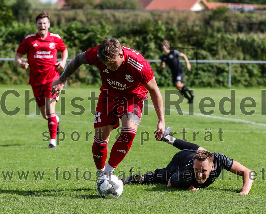 2023-09-17_049_DJK_Ottenhofen_gegen_FC_Finsing_II | Ottenhofen, Deutschland, 17.09.2023:
Fußball, Kreisklasse 2023 / 2024, 7. Spieltag, DJK Ottenhofen gegen FC Finsing II, Endergebnis: 3:0

Christopher Biendl (FC Finsing, #21), Maximilian Lechner (DJK Ottenhofen, #17)

Foto: Christian Riedel / fotografie-riedel.net