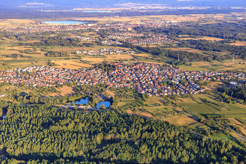 Ortsansicht von Norden | Luftbild: Ortsansicht von Norden in Au am Rhein im Bundesland Baden-Württemberg in Deutschland. Foto: IMG_121033.jpg vom 23.07.2020 durch Werner Riehm/FLY-FOTO.de - Realisiert mit Pictrs.com