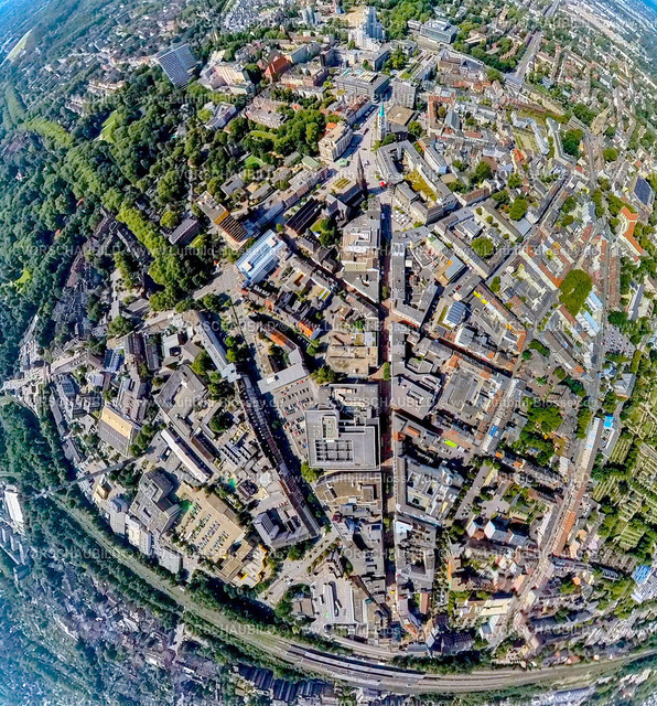 Gelsenkirchen240890591Hauptbahnhof_Bahnhofstrasse | Luftbild, Bahnhofstraße Stadtmitte Zentrum mit Hbf Hauptbahnhof, Erdkugel, Fisheye Aufnahme, Fischaugen Aufnahme, 360 Grad Aufnahme, tiny world, little planet, fisheye Bild, Altstadt, Gelsenkirchen, Ruhrgebiet, Nordrhein-Westfalen, Deutschland
