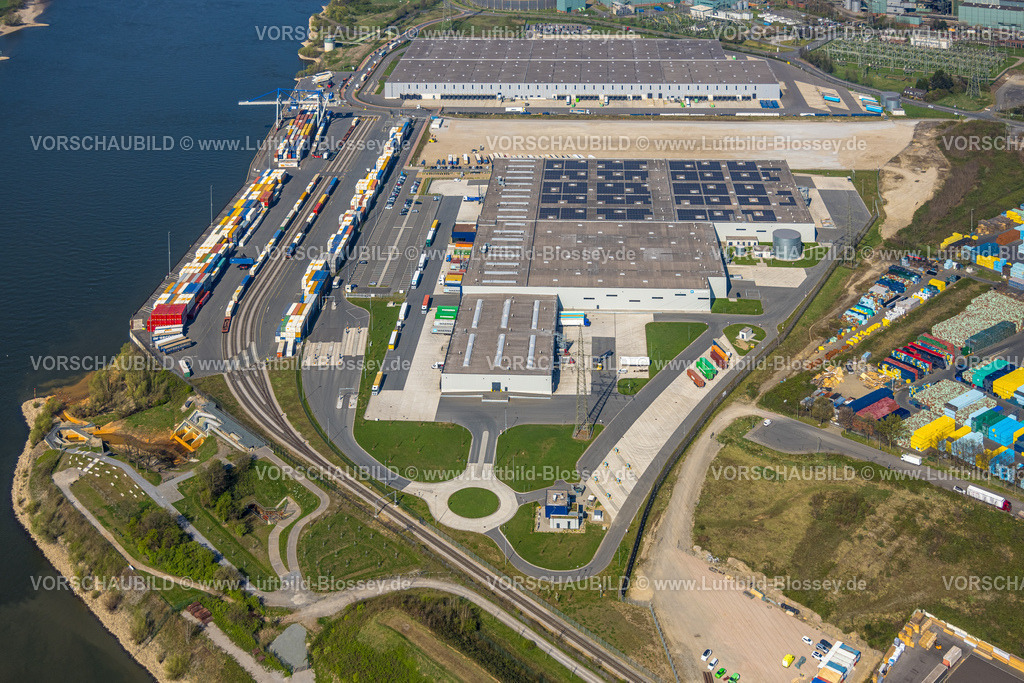 Duisburg250402910Logport6Walsum | Luftbild, Duisburg-Nord, duisport logport VI Walsum am Fluss Rhein, Alt-Walsum, Duisburg, Ruhrgebiet, Nordrhein-Westfalen, Deutschland